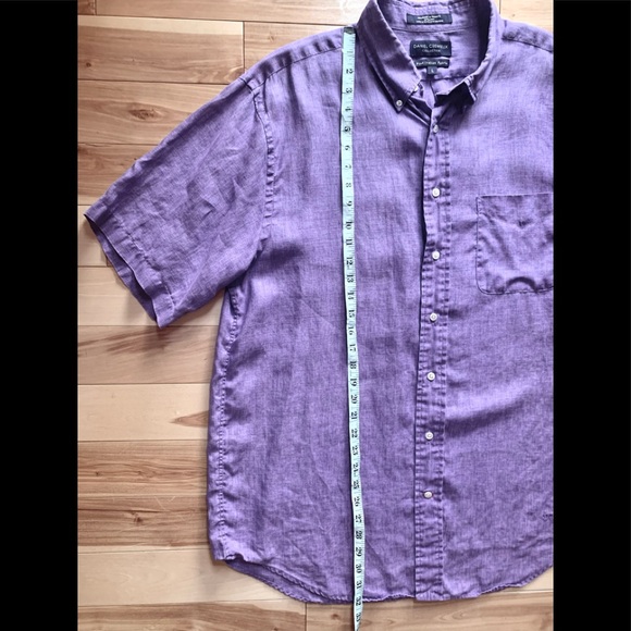 DANIEL CREMIEUX Purple Italian Linen Shirt  Large - Picture 5 of 8